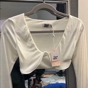 Tiger Mist Cream Crop Top